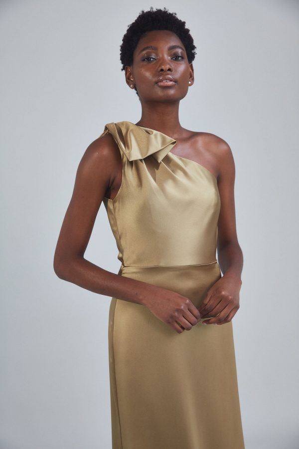 P395S - One-Shoulder Bow Gown - Cobalt Cheap - Image 5