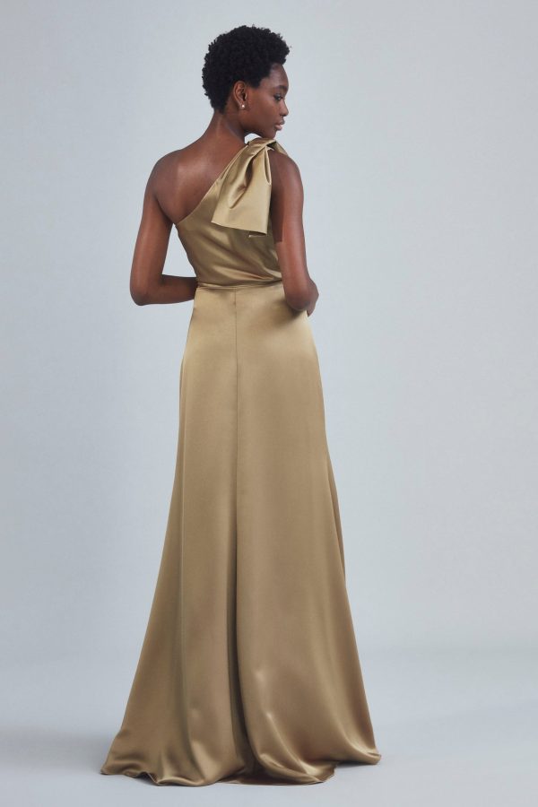P395S - One-Shoulder Bow Gown - Cobalt Cheap - Image 4