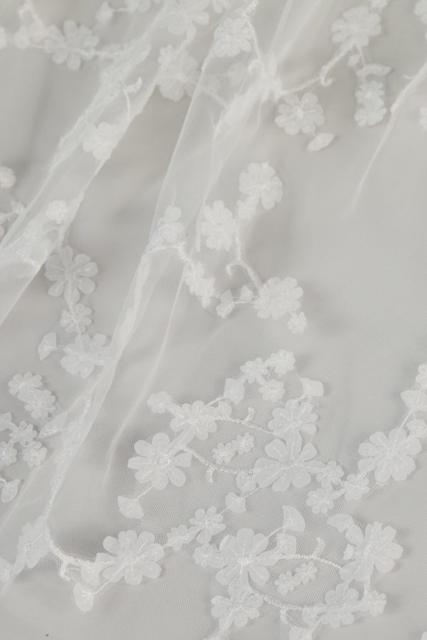 R359V - Butterfly Cathedral length drop veil with Sakura blossoms Online now - Image 4
