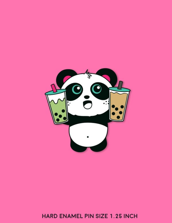 Double Boba Enamel Pin by Pandi the Panda Online now