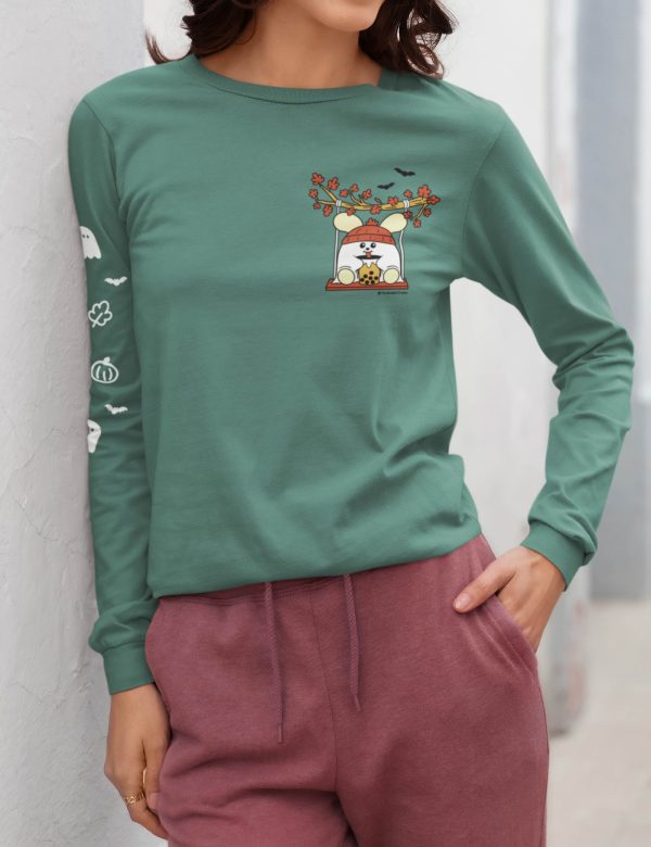 Autumn Boba Unisex Comfort Colors Longsleeve T-Shirt on Sale - Image 3