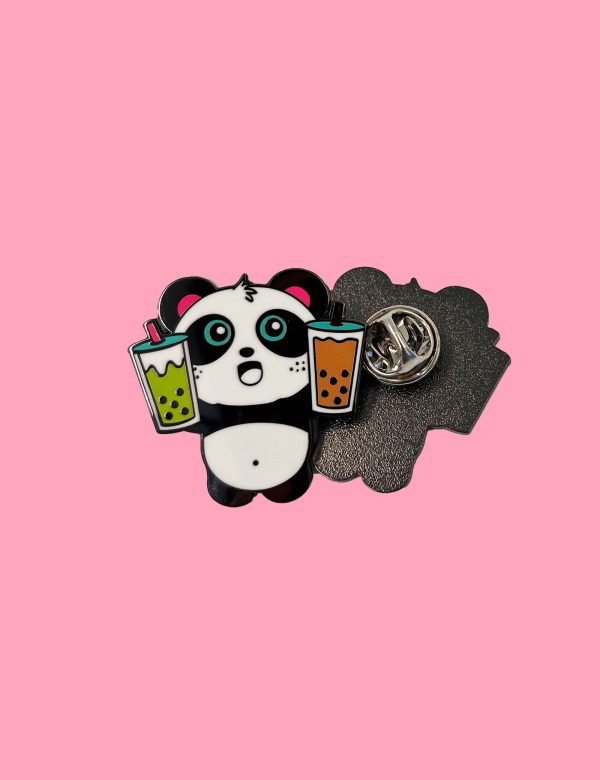 Double Boba Enamel Pin by Pandi the Panda Online now - Image 4